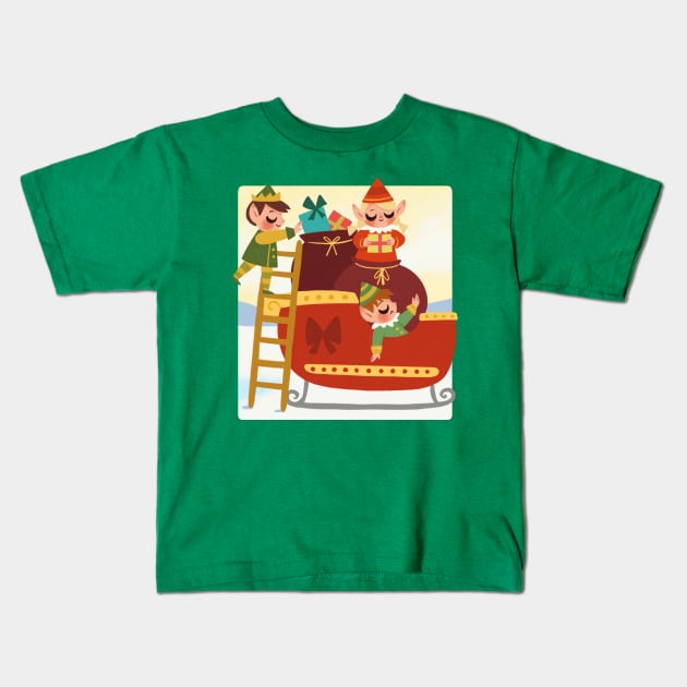 Santa's Helpers Kids T-Shirt by Lobomaravilha